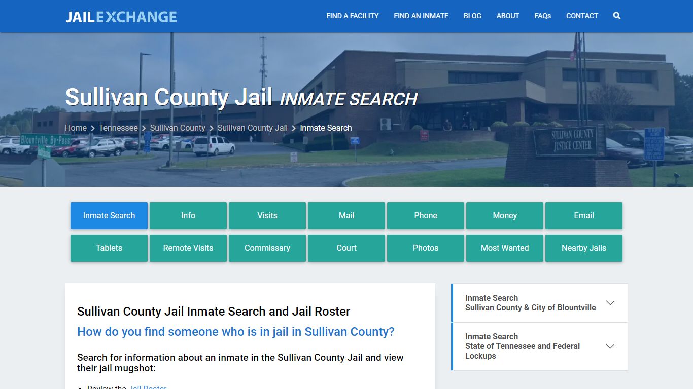 Inmate Search: Roster & Mugshots - Sullivan County Jail, TN - Jail Exchange